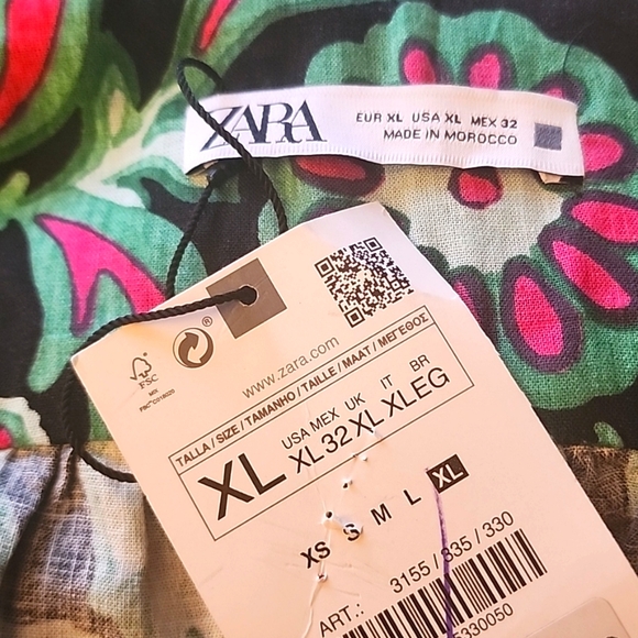 NWT Zara Floral Print Linen Blend Mini Skirt, Size XL - Picture 8 of 8